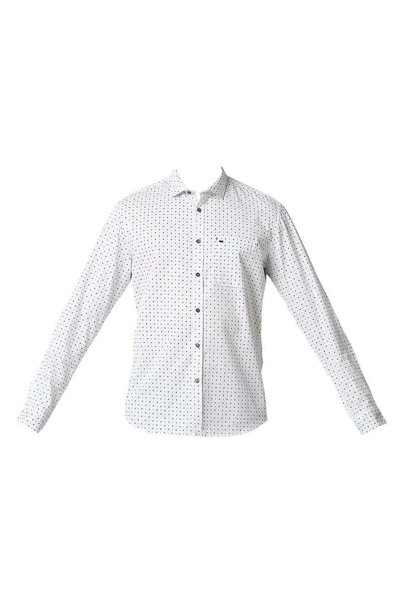 BASICS SLIM FIT TWILL PRINTED SHIRT