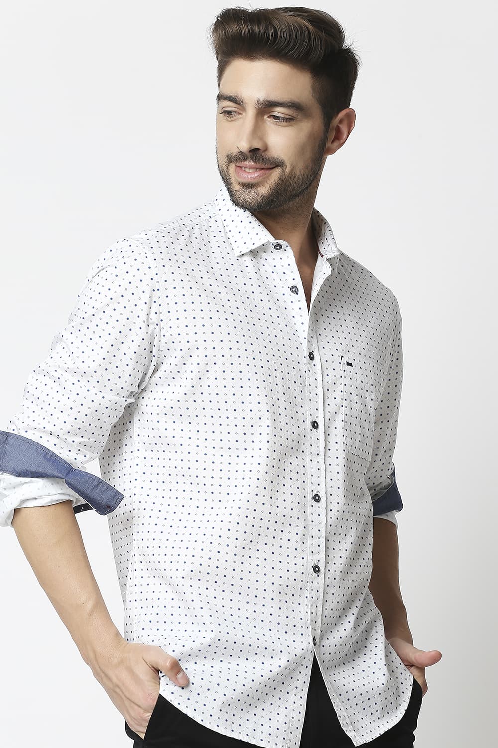 Slim Fit Twill Printed Shirt