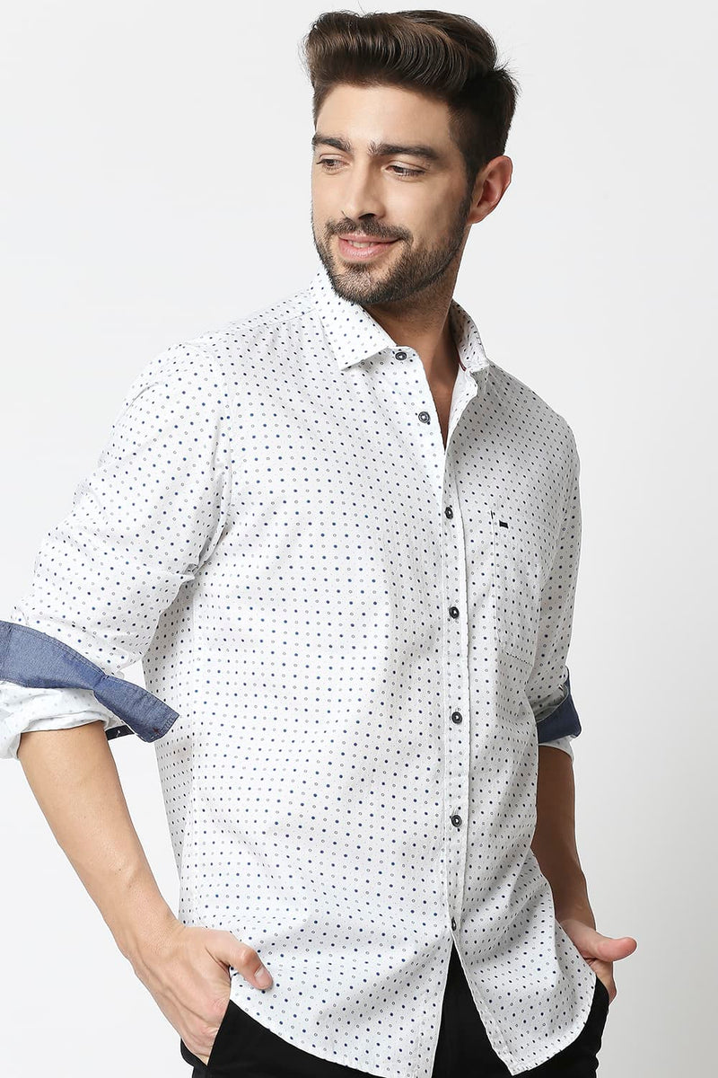 Slim Fit Twill Printed Shirt