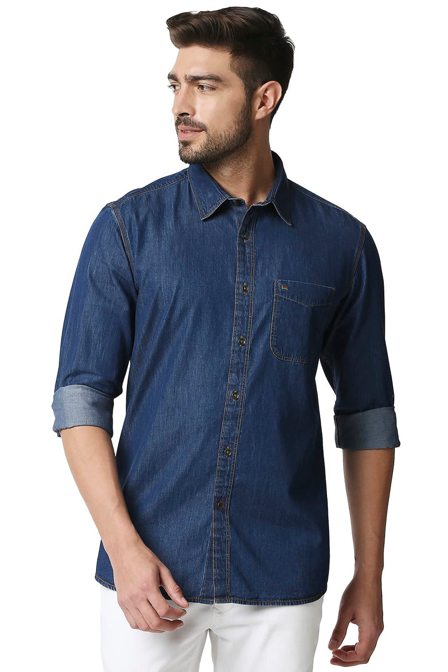 BASICS SLIM FIT MOOD INDIGO BLUE INDIGO SHIRT