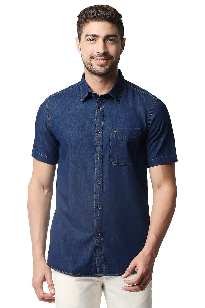 BASICS SLIM FIT INDIGO SHIRT