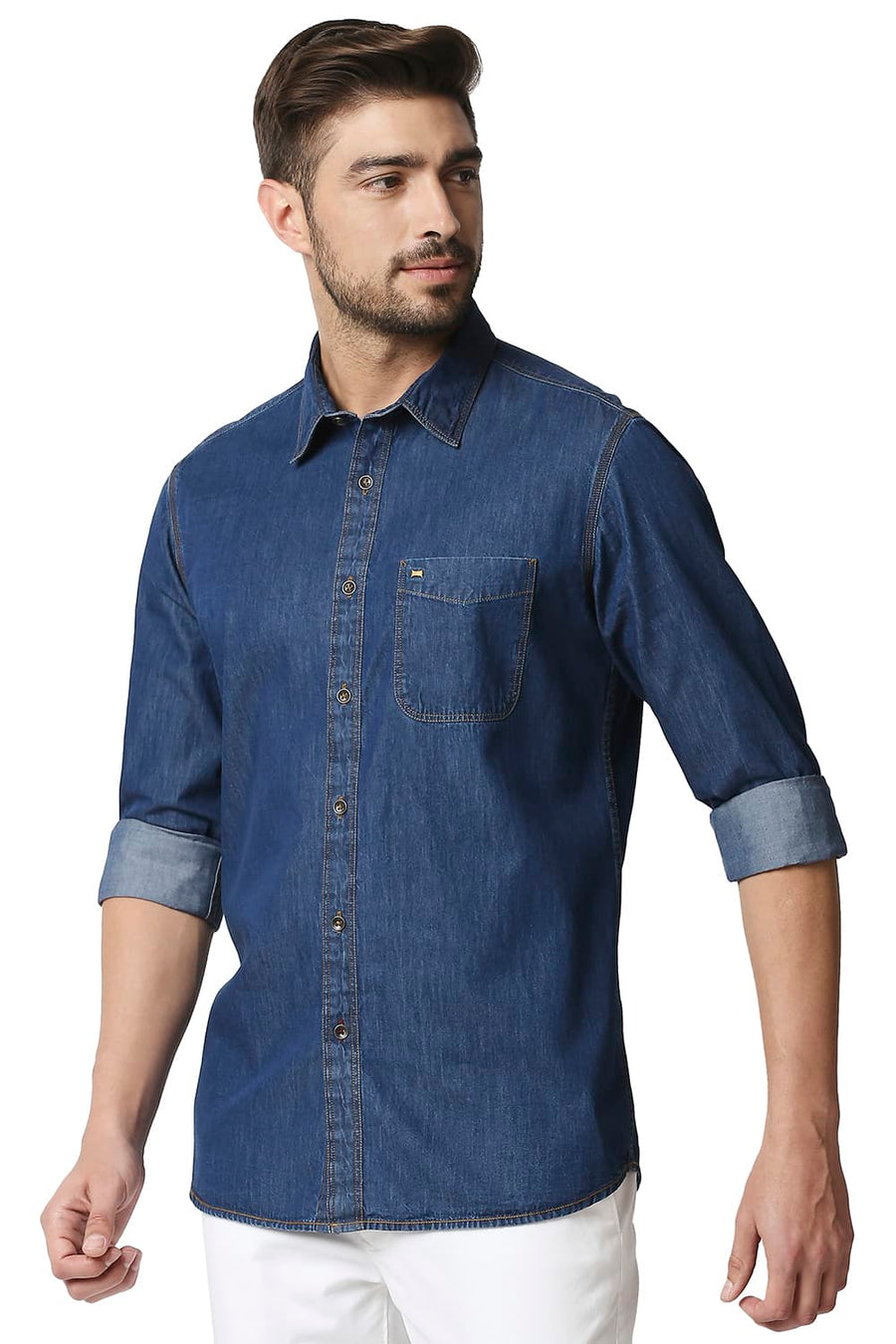 BASICS SLIM FIT MOOD INDIGO BLUE INDIGO SHIRT