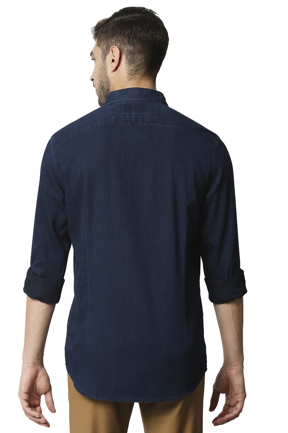 BASICS SLIM FIT INDIGO DOBBY SHIRT