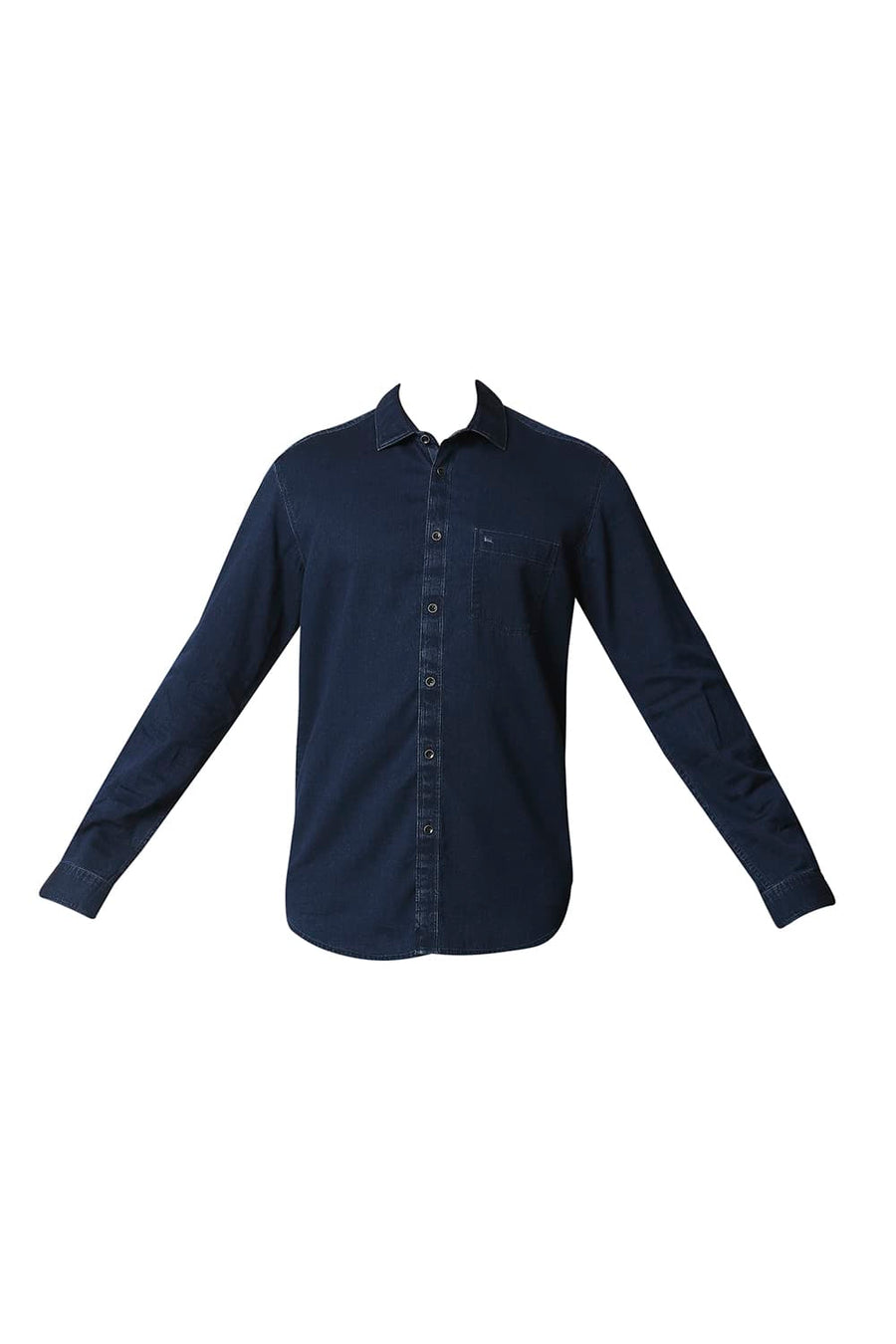 BASICS SLIM FIT PEACOAT BLUE INDIGO DOBBY SHIRT