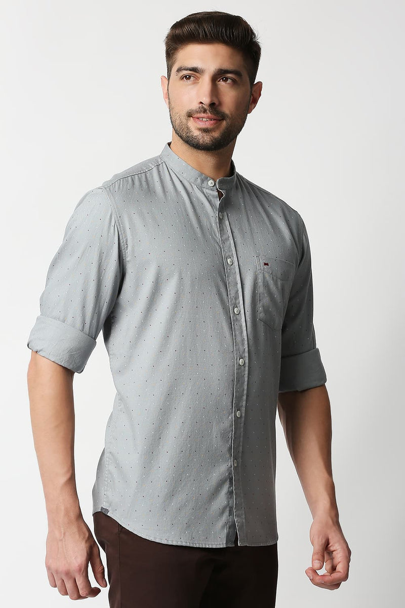 Slim Fit Dobby Printed Shirt