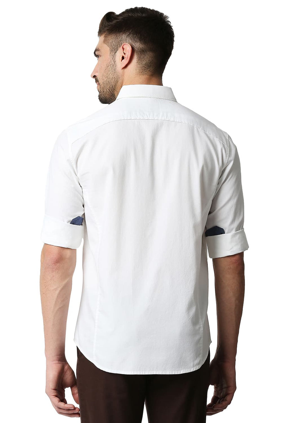 BASICS SLIM FIT CLOUD DANCER WHITE OXFORD STRIPE SHIRT