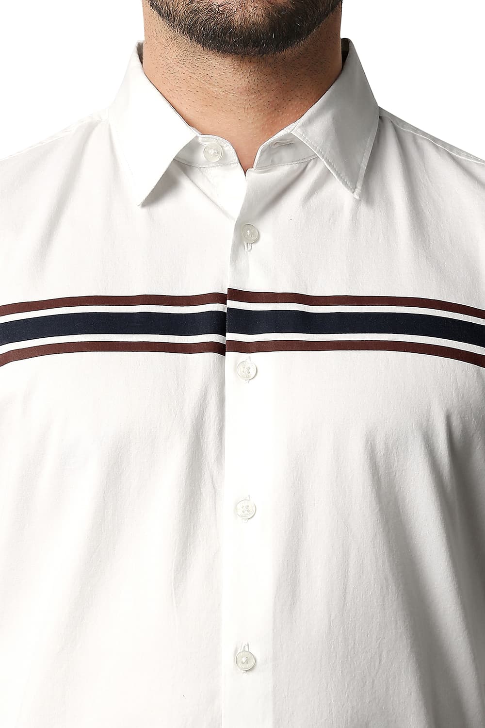 BASICS SLIM FIT OXFORD STRIPE SHIRT