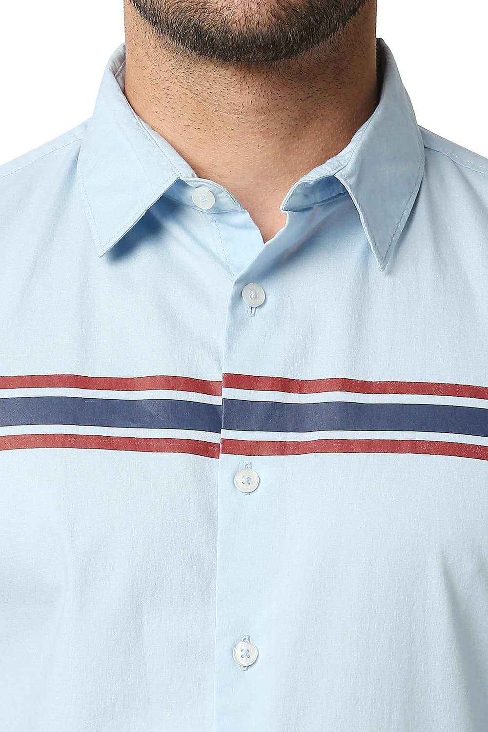 BASICS SLIM FIT OXFORD STRIPE SHIRT