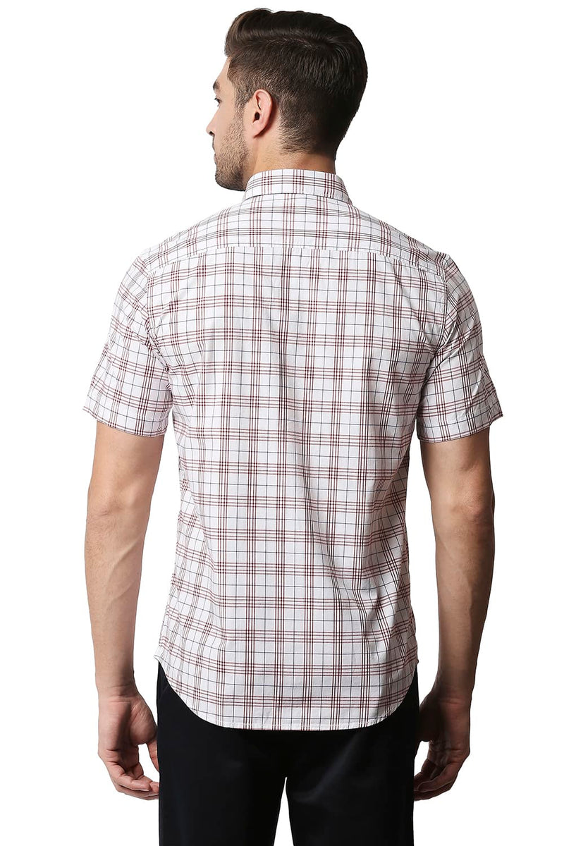 BASICS SLIM FIT CHECKS HALFSLEEVES SHIRT