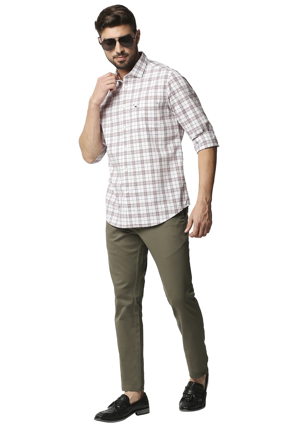 BASICS SLIM FIT CHECKS SHIRT