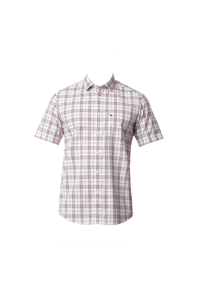 BASICS SLIM FIT CHECKS HALFSLEEVES SHIRT