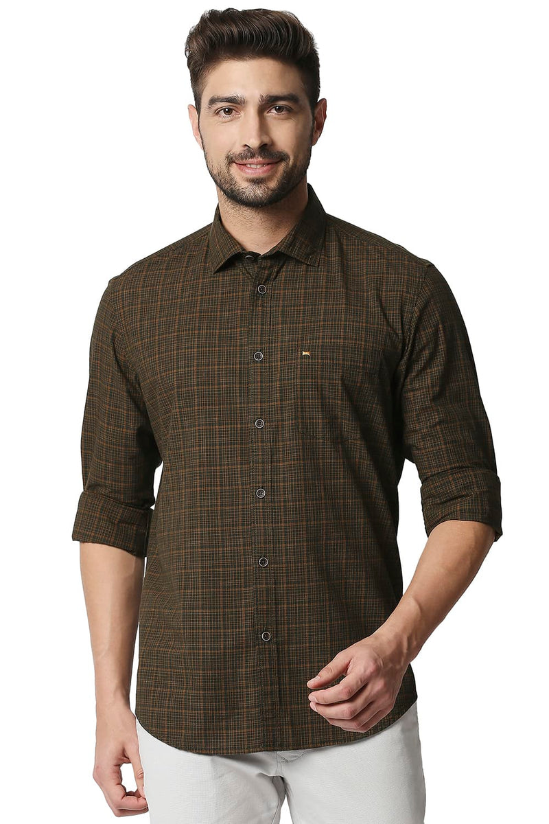 BASICS SLIM FIT CHECKS SHIRT