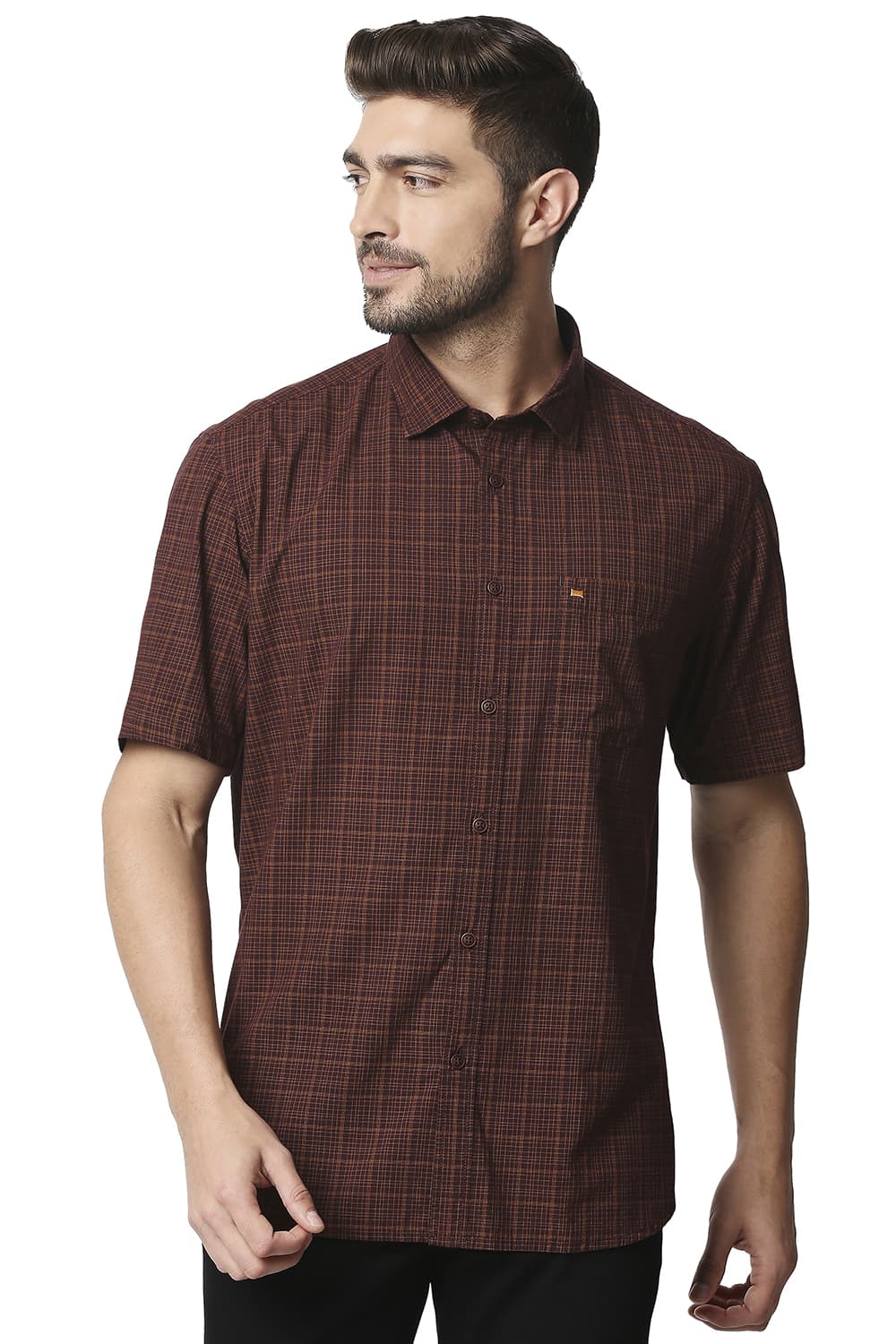 BASICS SLIM FIT CHECKS SHIRT