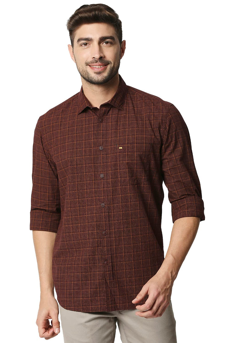 BASICS SLIM FIT CHECKS SHIRT