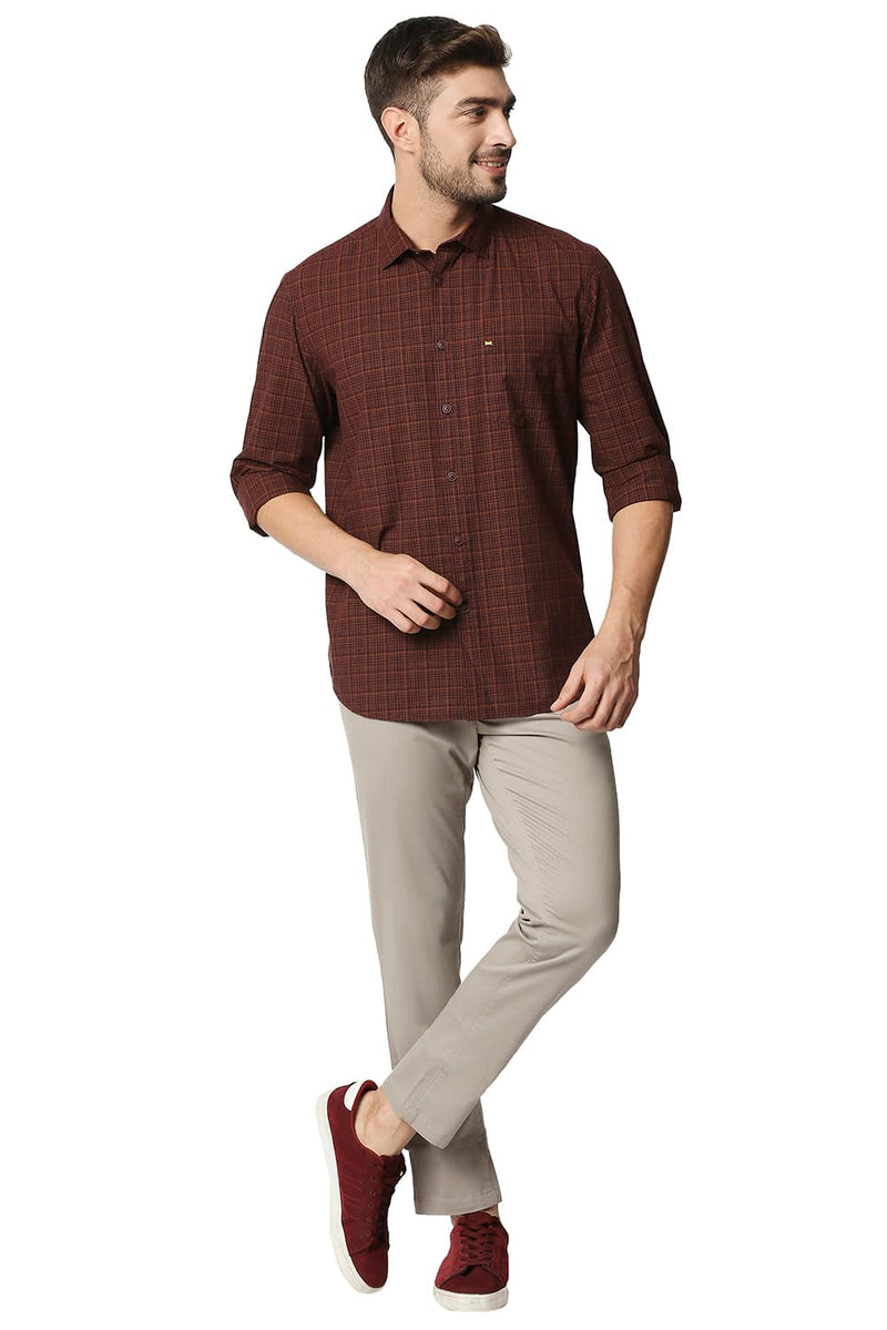 BASICS SLIM FIT CHECKS SHIRT