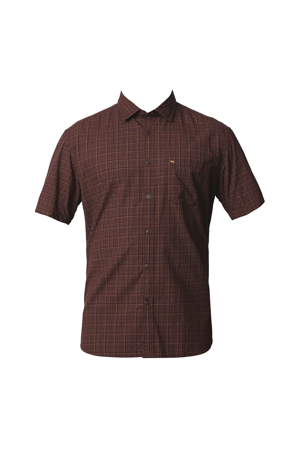 BASICS SLIM FIT CHECKS HALFSLEEVES SHIRT