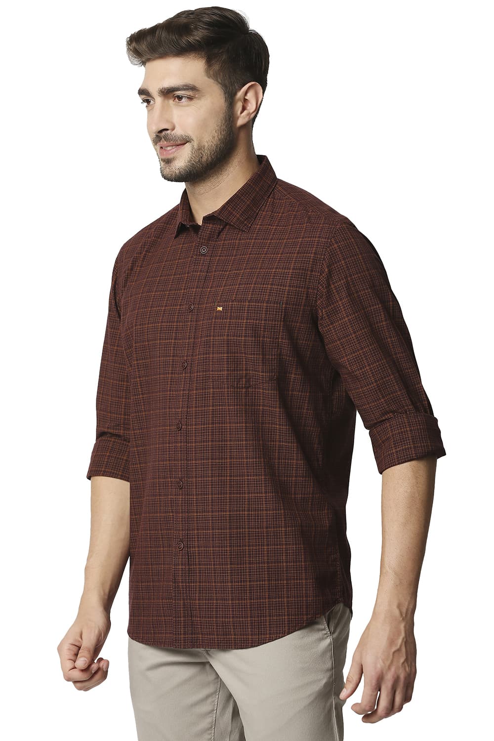 BASICS SLIM FIT CHECKS SHIRT