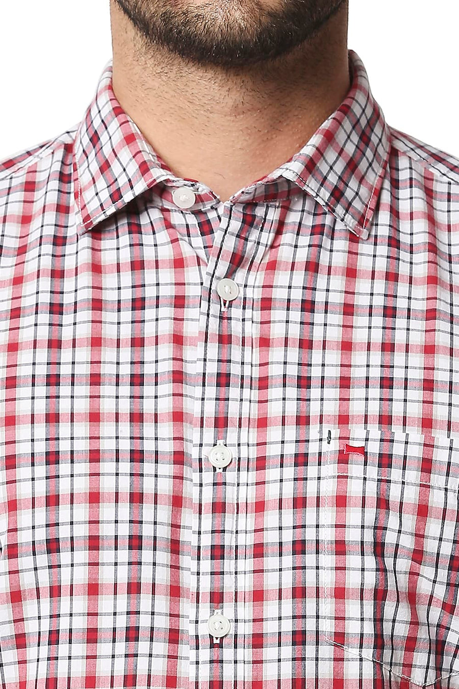 BASICS SLIM FIT CRIMSON RED CHECKS SHIRT