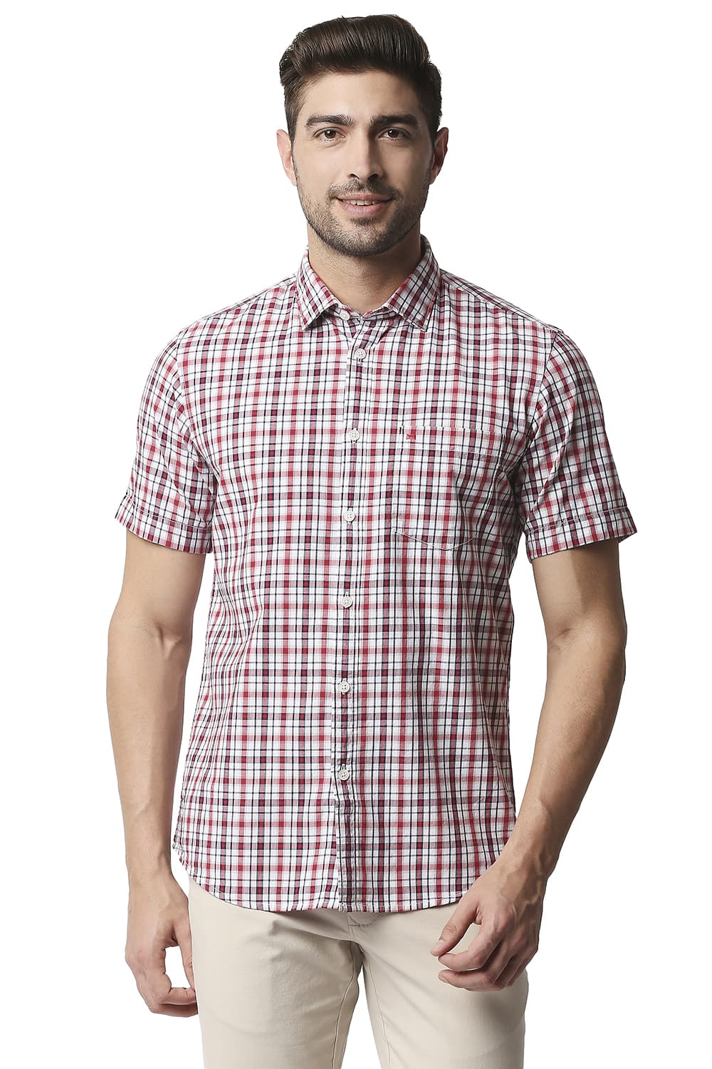 BASICS SLIM FIT CHECKS SHIRT