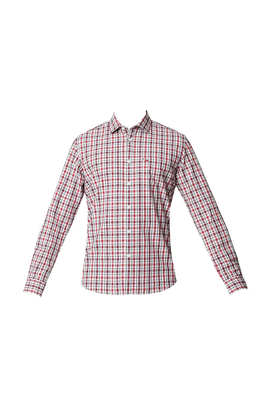 BASICS SLIM FIT CRIMSON RED CHECKS SHIRT