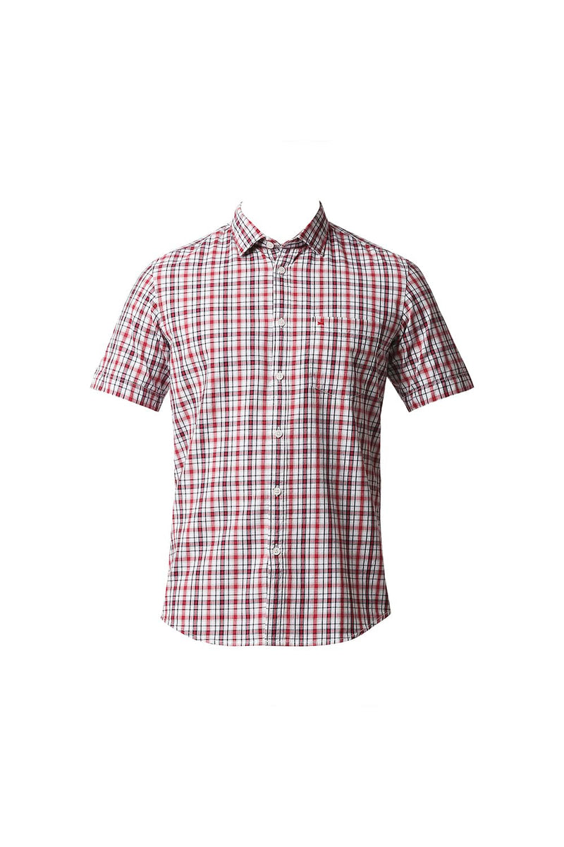 BASICS SLIM FIT CHECKS HALFSLEEVES SHIRT