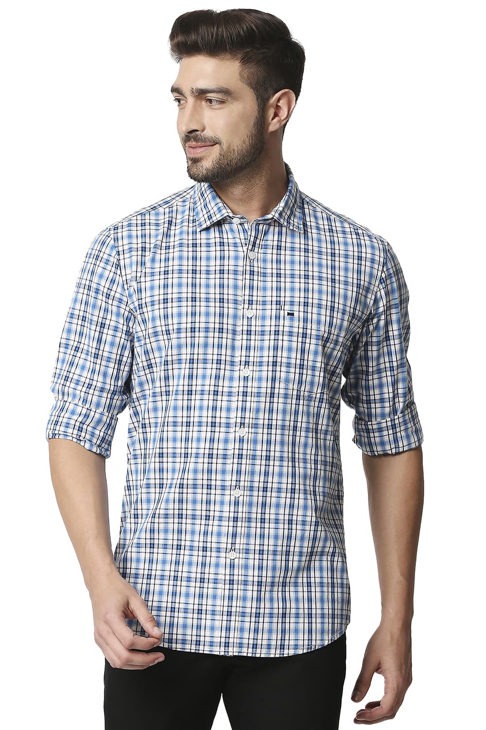 BASICS SLIM FIT CHECKS SHIRT