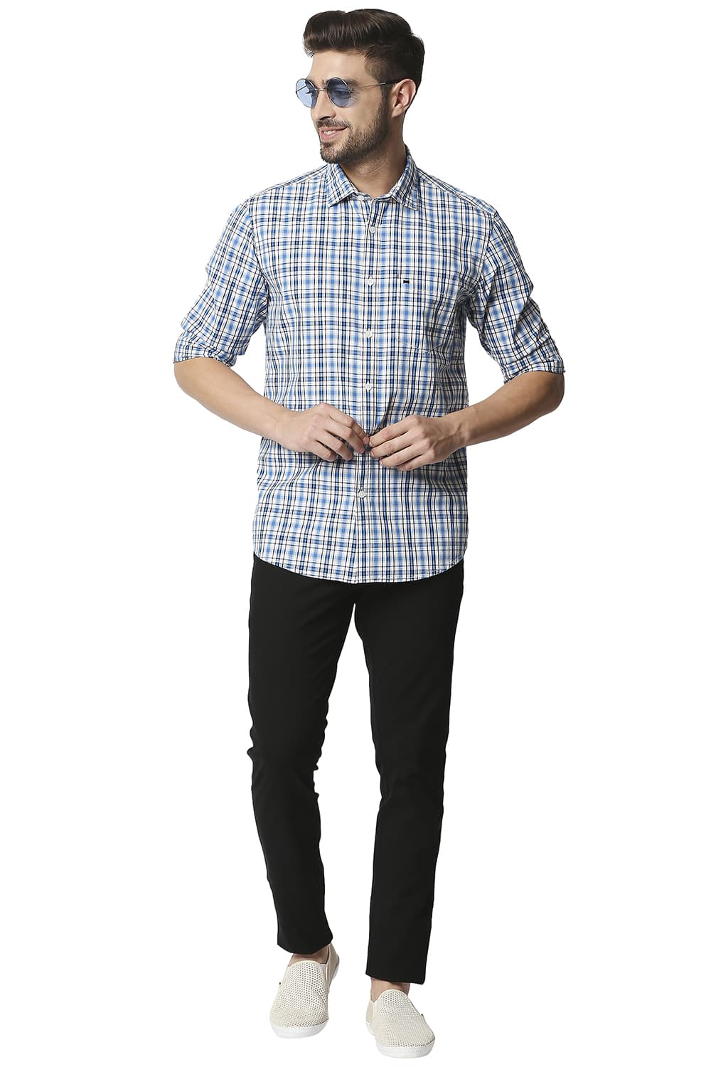 BASICS SLIM FIT CHECKS SHIRT