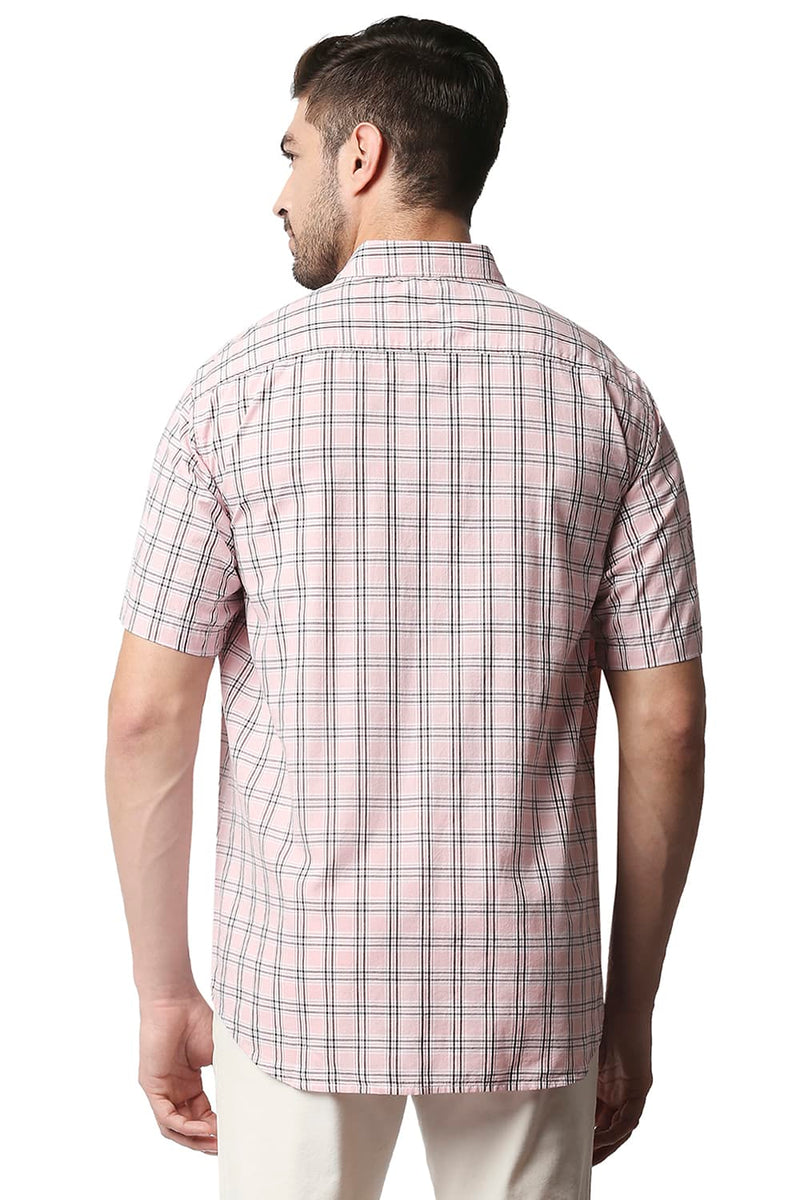 BASICS SLIM FIT CHECKS HALFSLEEVES SHIRT