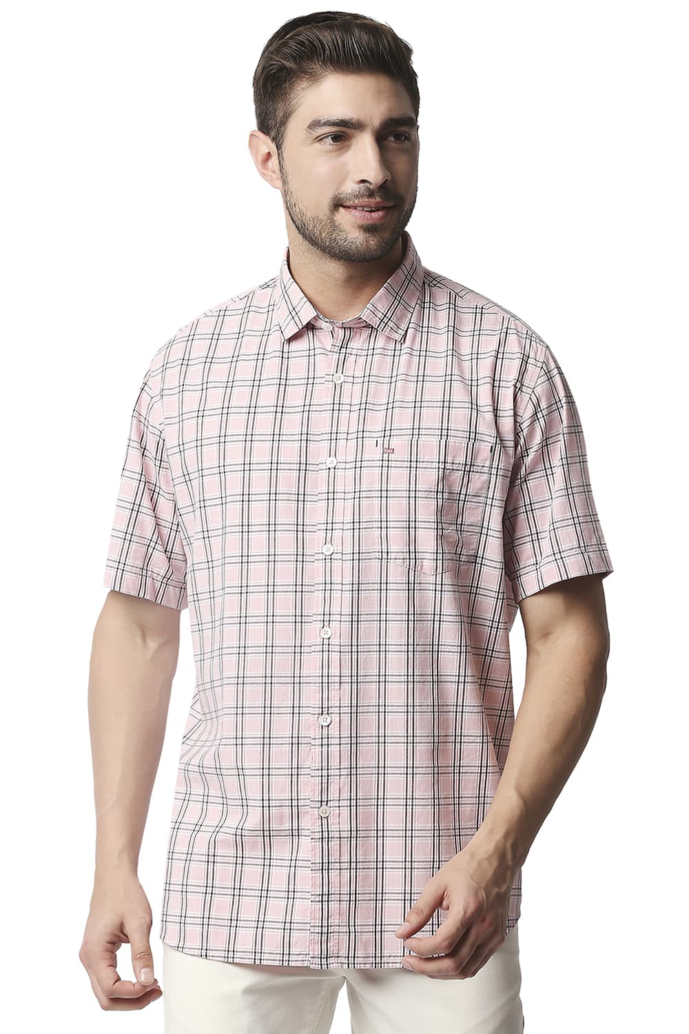 BASICS SLIM FIT CHECKS SHIRT