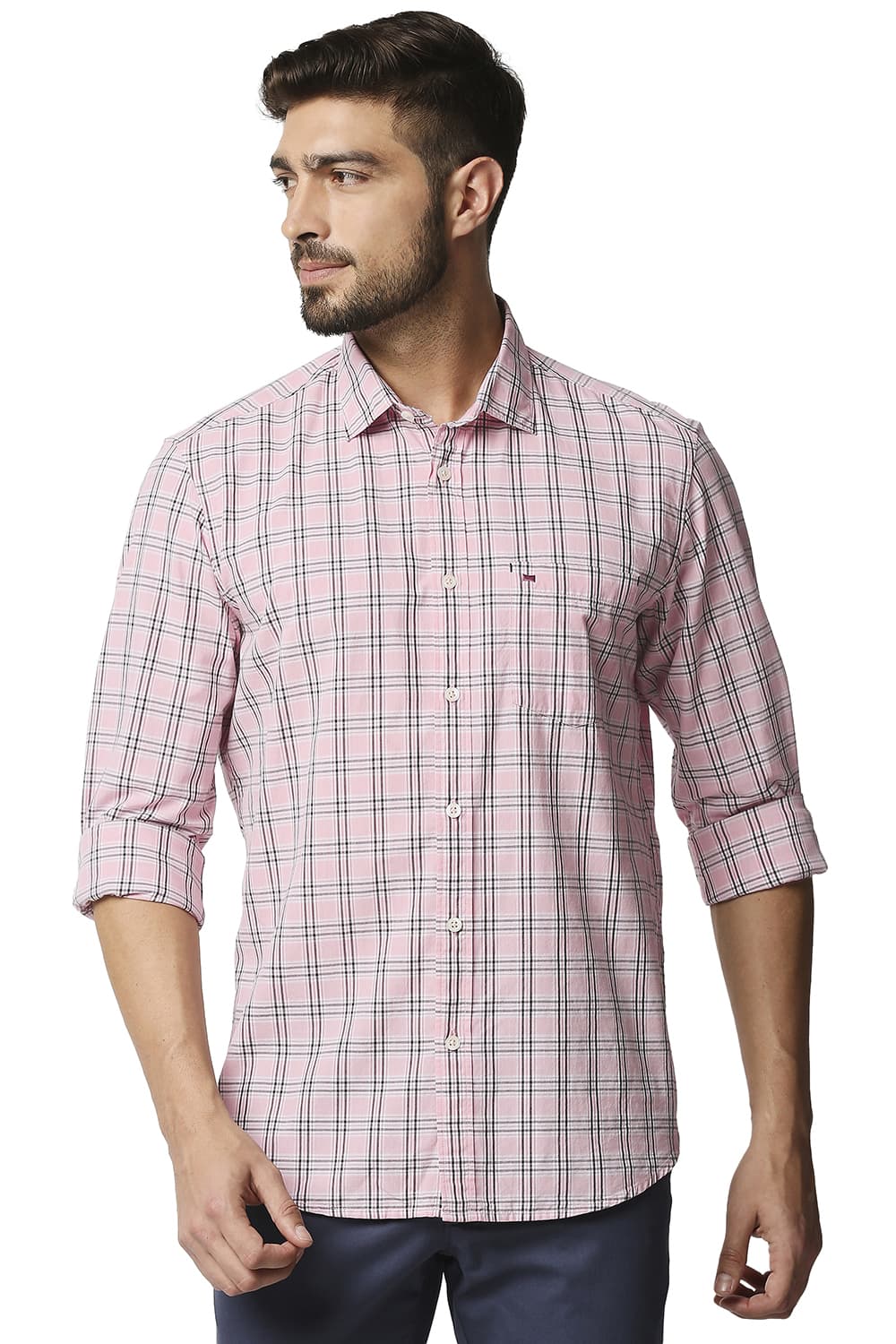 BASICS SLIM FIT CHECKS SHIRT