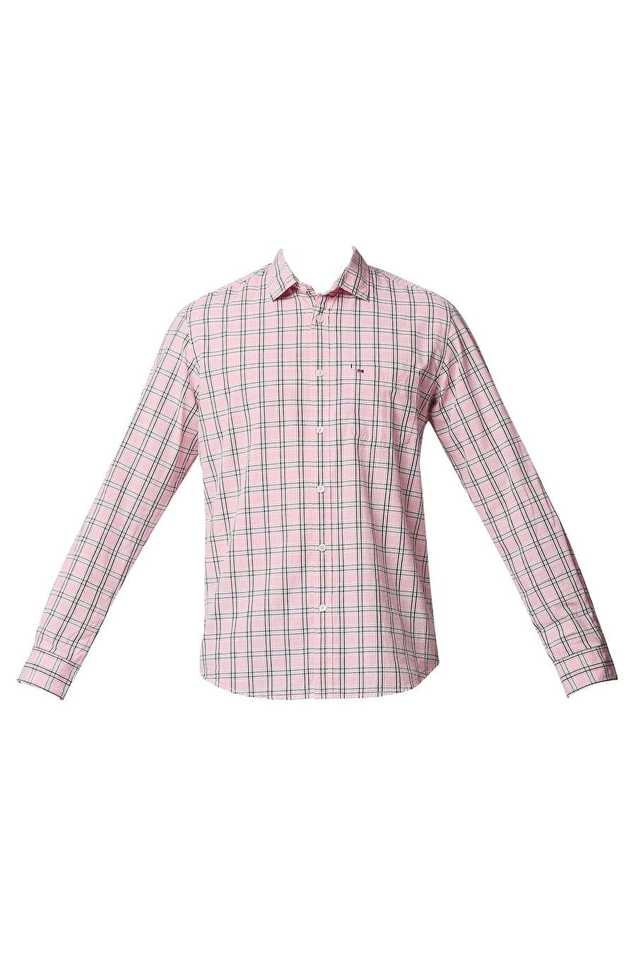 BASICS SLIM FIT QUARTZ PINK CHECKS SHIRT