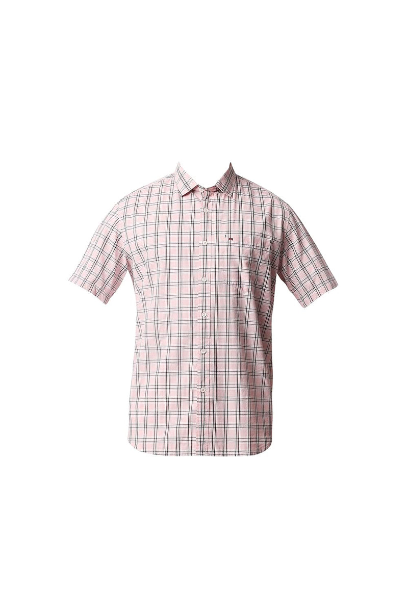 BASICS SLIM FIT CHECKS HALFSLEEVES SHIRT