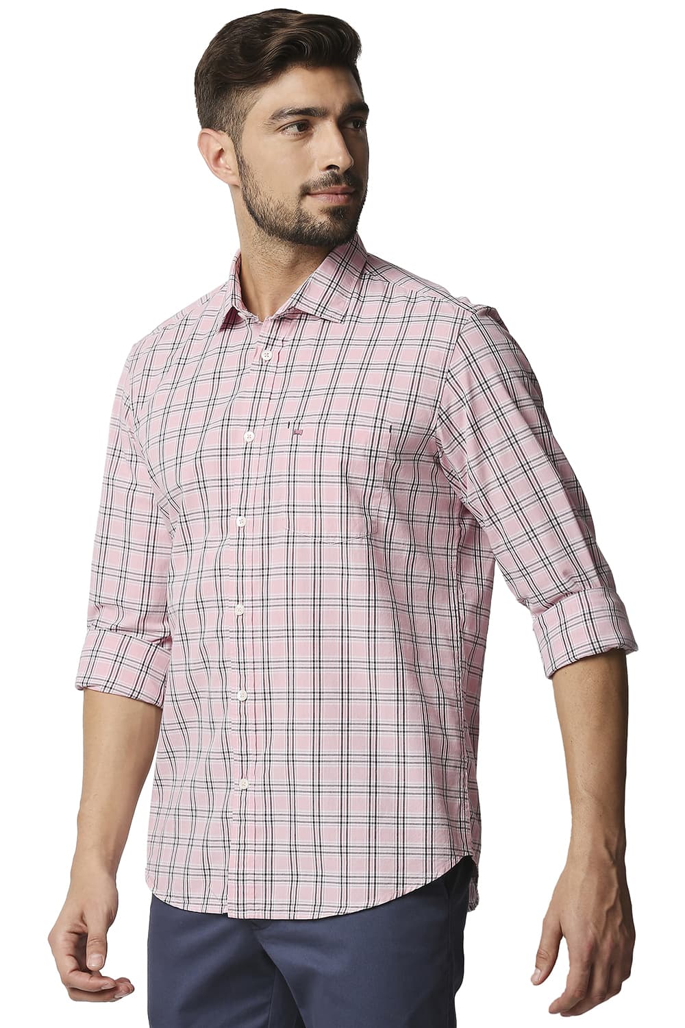 BASICS SLIM FIT CHECKS SHIRT