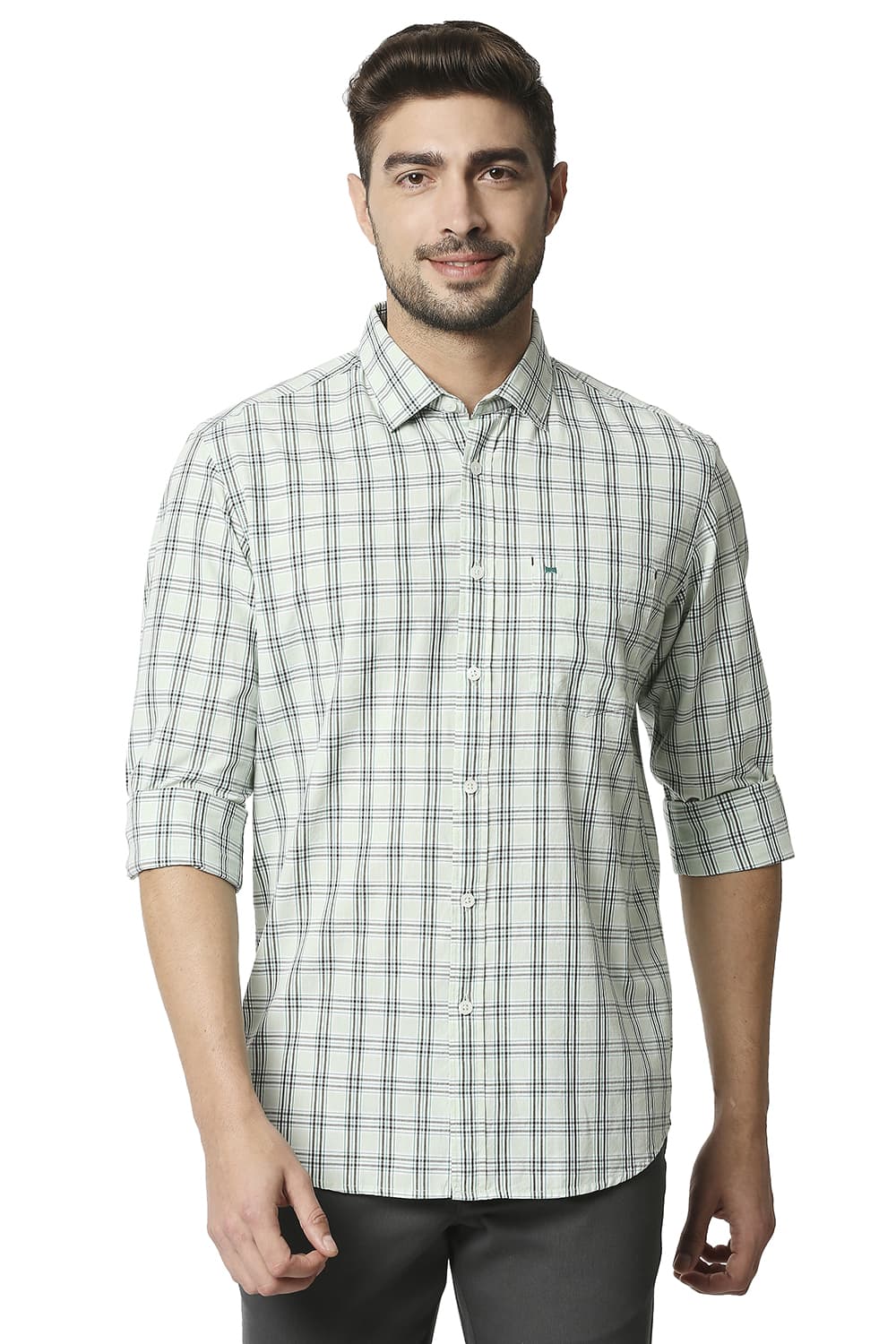 BASICS SLIM FIT CHECKS SHIRT