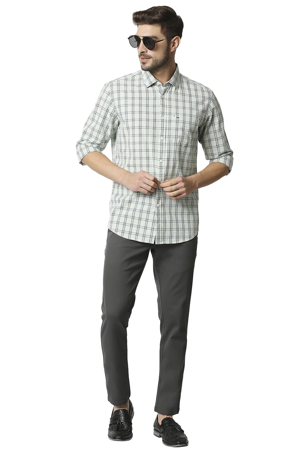 BASICS SLIM FIT CHECKS SHIRT