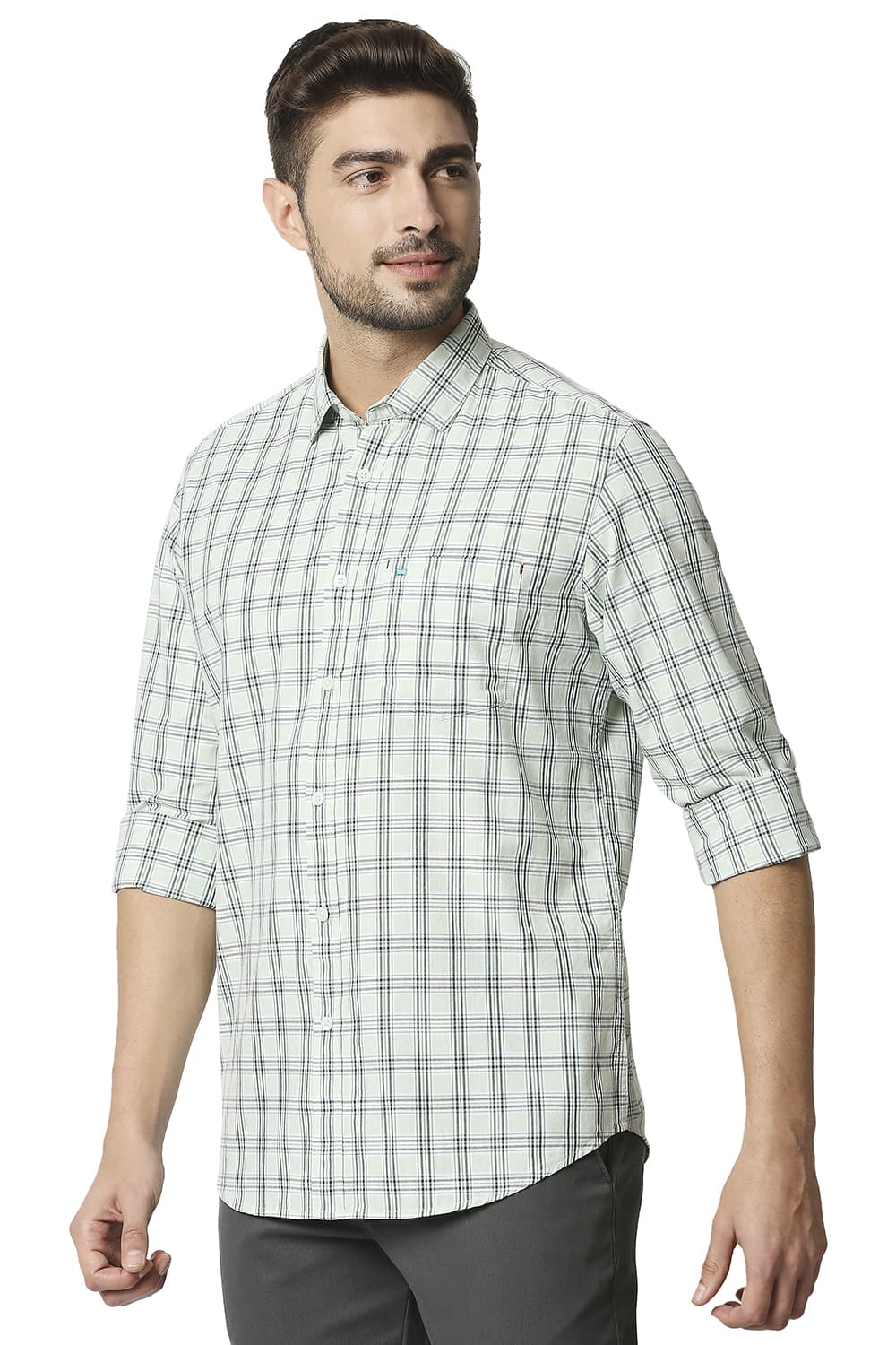 BASICS SLIM FIT CHECKS SHIRT