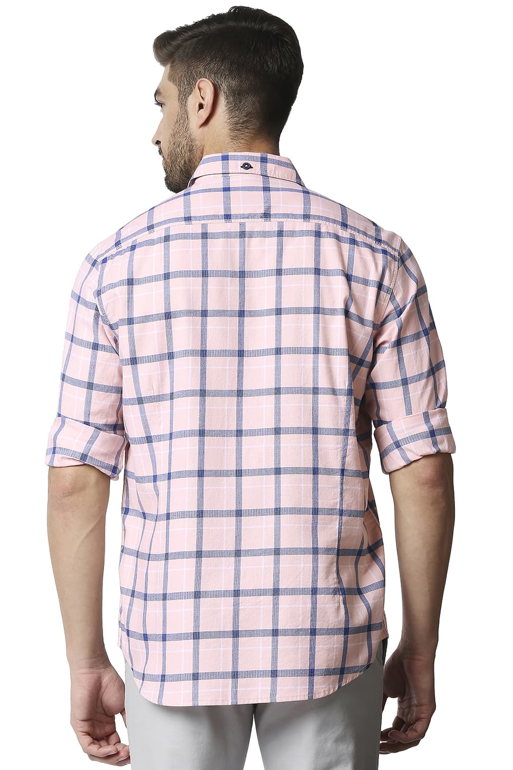 BASICS SLIM FIT TWILL CHECKS SHIRT SHIRT