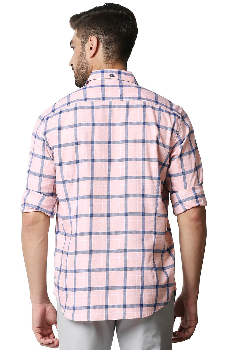 BASICS SLIM FIT TWILL CHECKS SHIRT SHIRT