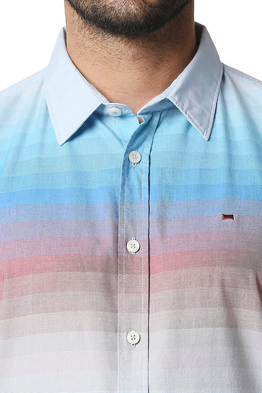 BASICS SLIM FIT NORSE BLUE TWILL ENG WEFT STRIPE SHIRT