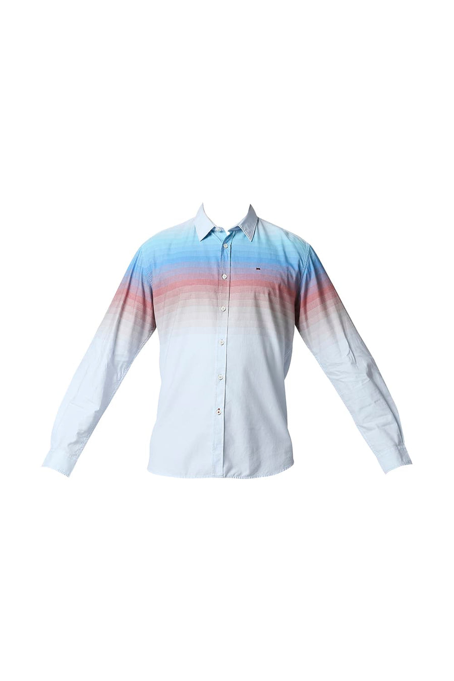 BASICS SLIM FIT NORSE BLUE TWILL ENG WEFT STRIPE SHIRT