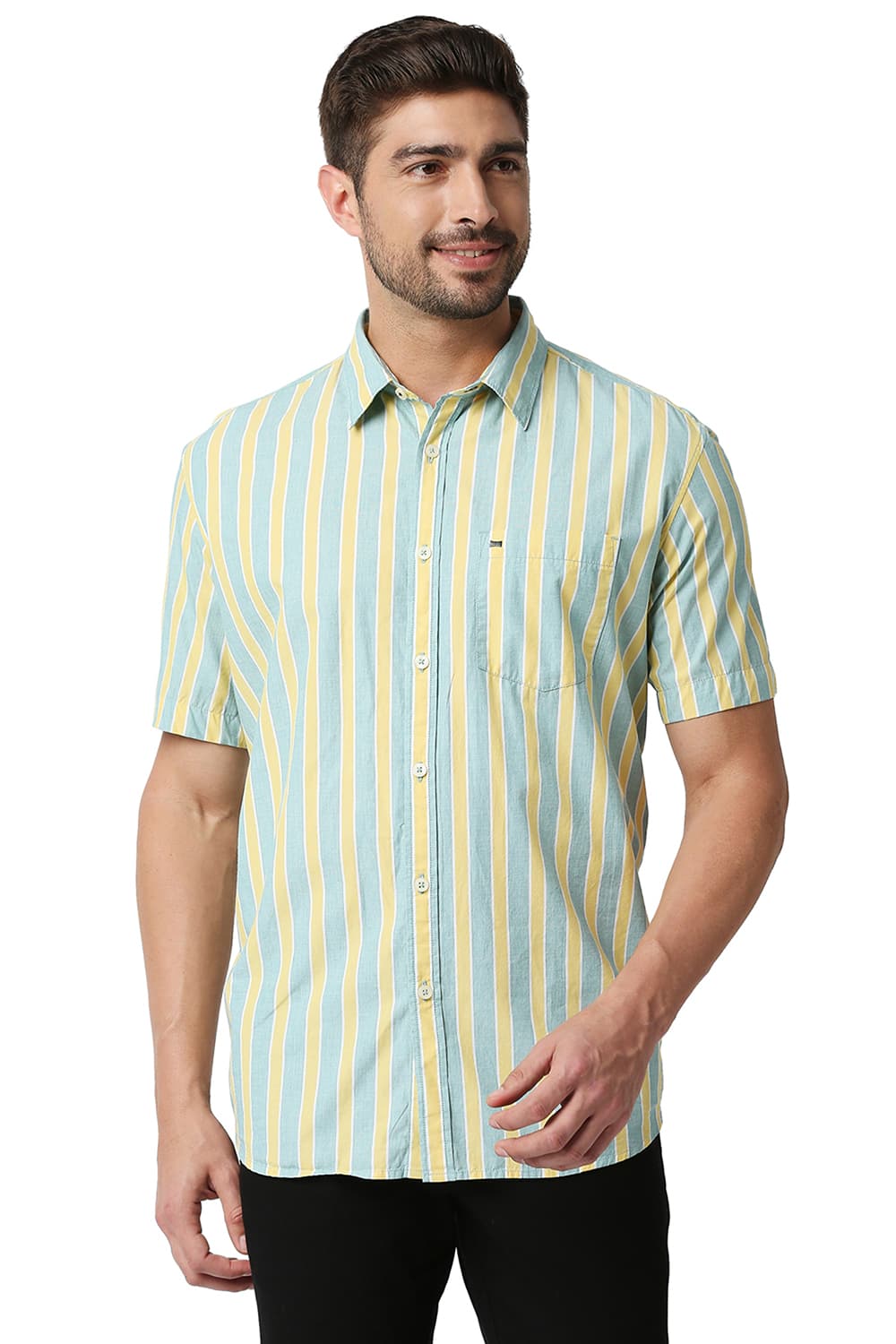 BASICS SLIM FIT STRIPE SHIRT