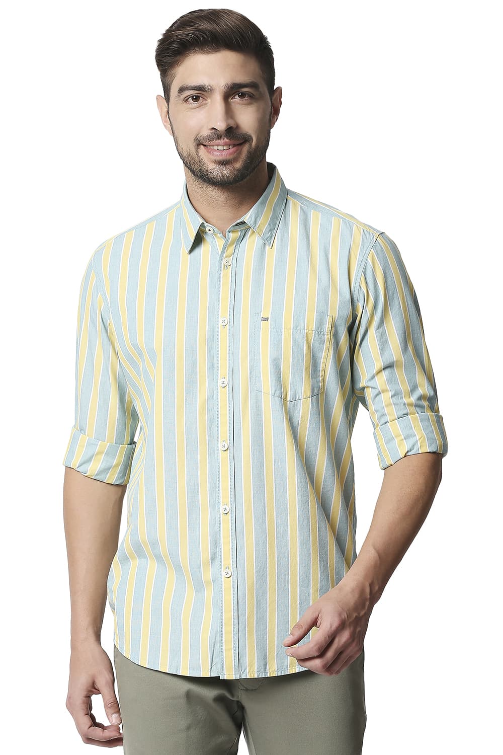 BASICS SLIM FIT STRIPE SHIRT