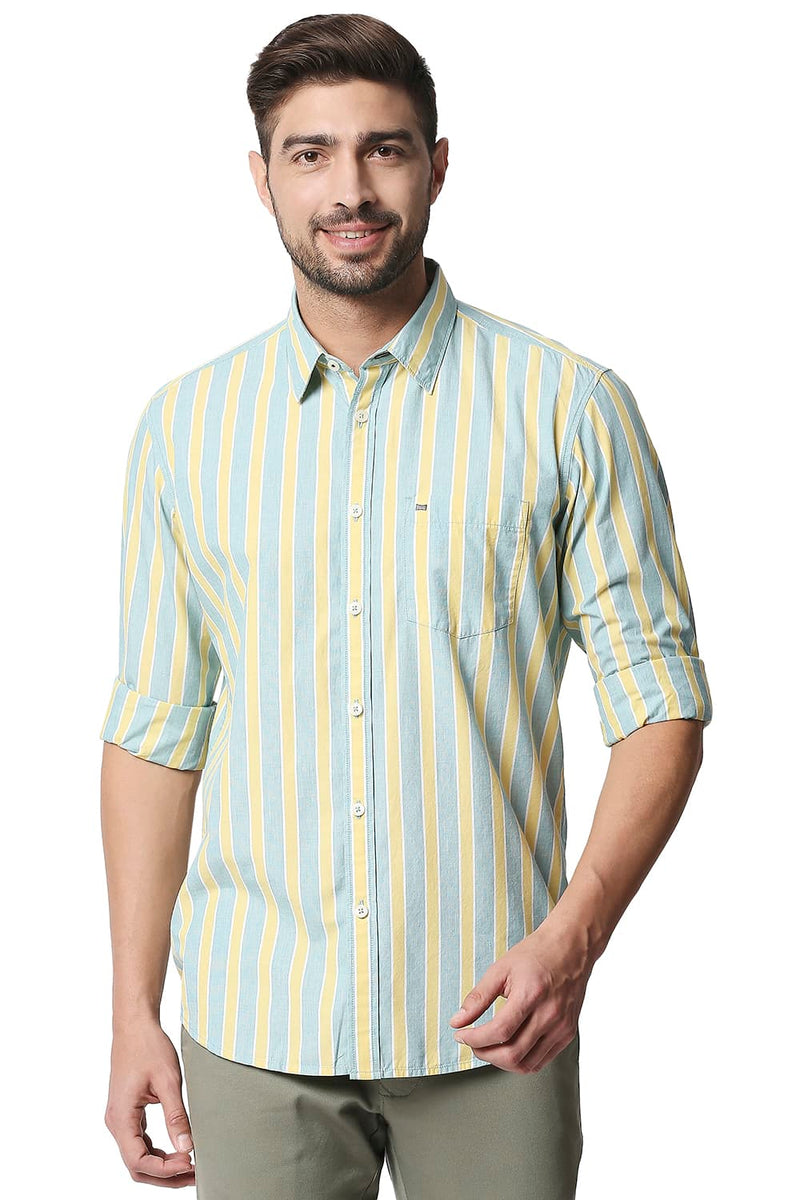 BASICS SLIM FIT STRIPE SHIRT