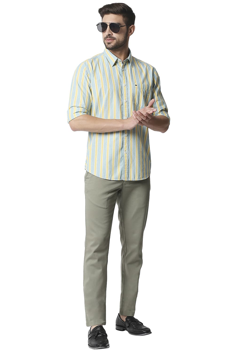 BASICS SLIM FIT STRIPE SHIRT