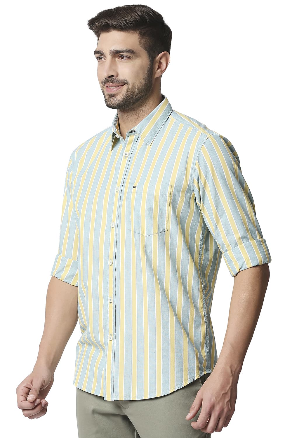 BASICS SLIM FIT STRIPE SHIRT