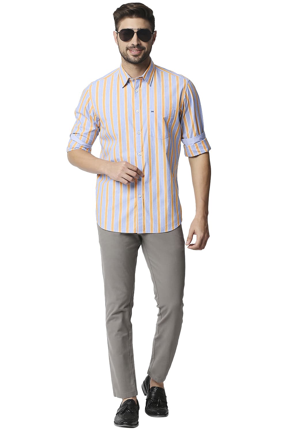 BASICS SLIM FIT STRIPE SHIRT