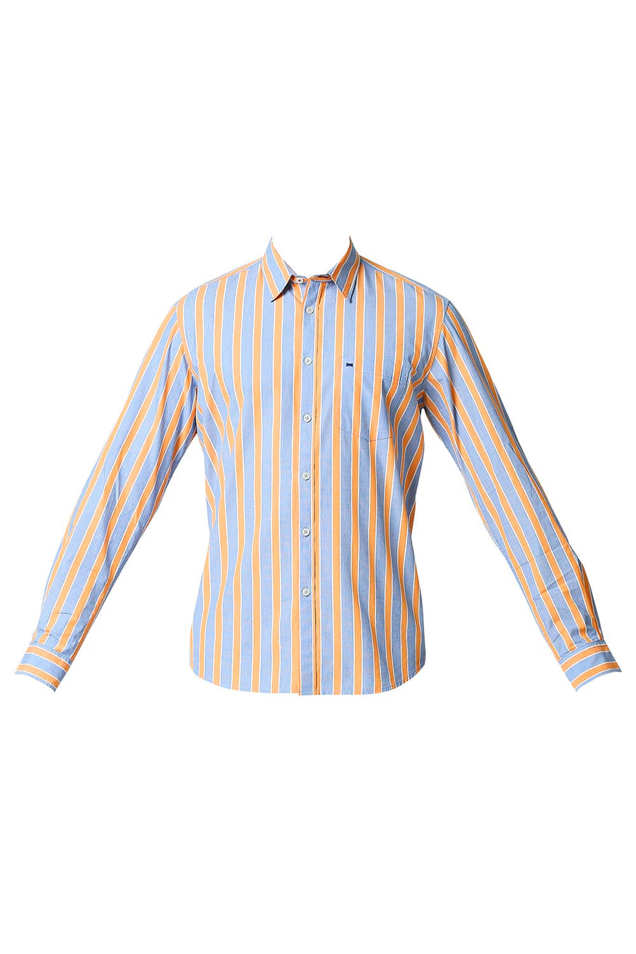 BASICS SLIM FIT ORANGE MUSK STRIPE SHIRT