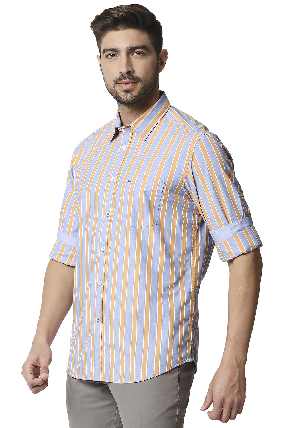 BASICS SLIM FIT STRIPE SHIRT