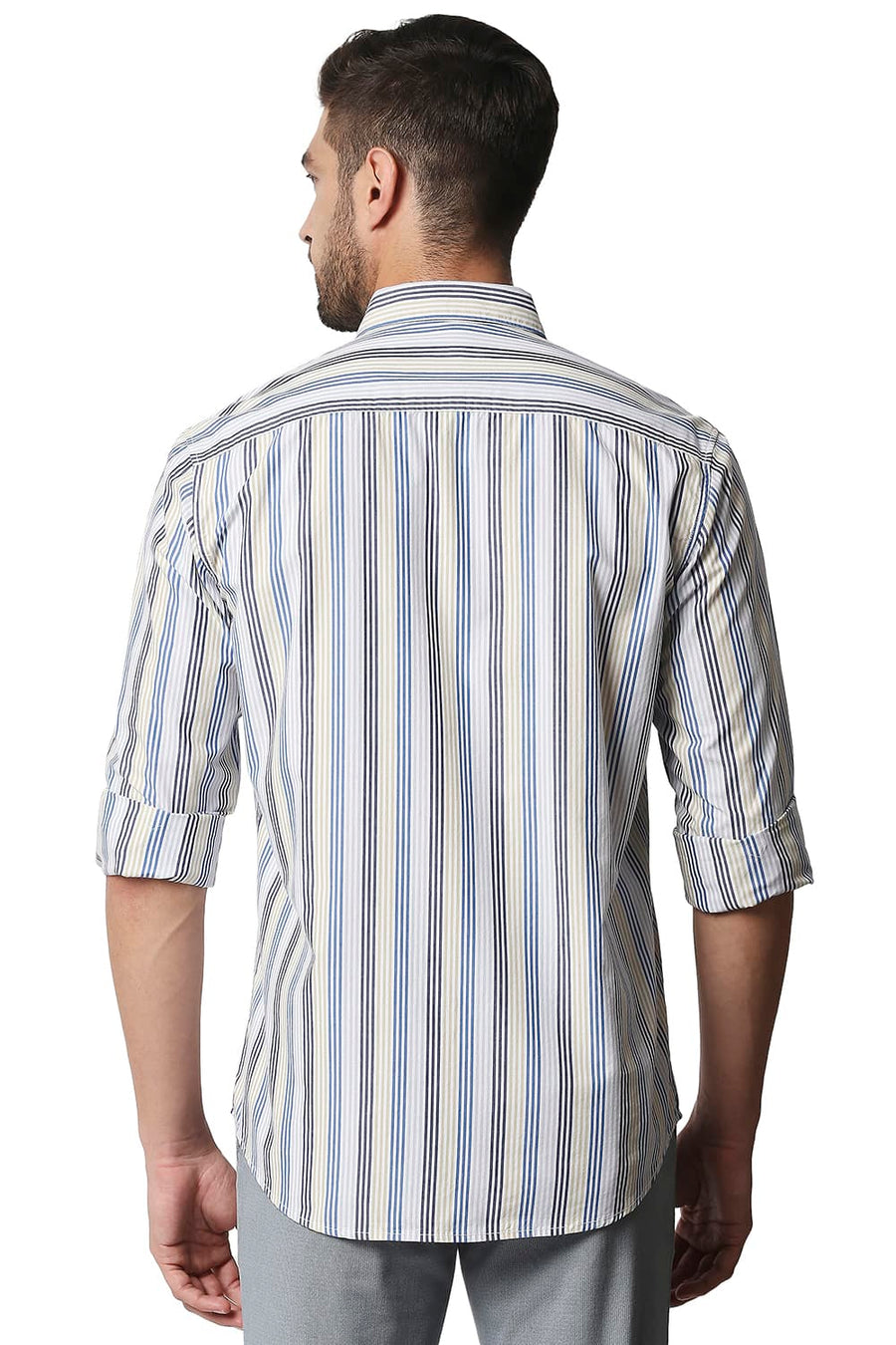 BASICS SLIM FIT DAPHNE BLUE STRIPE SHIRT