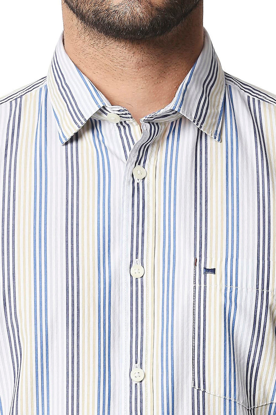 BASICS SLIM FIT DAPHNE BLUE STRIPE SHIRT